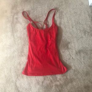 Fitted red Alo Yoga top